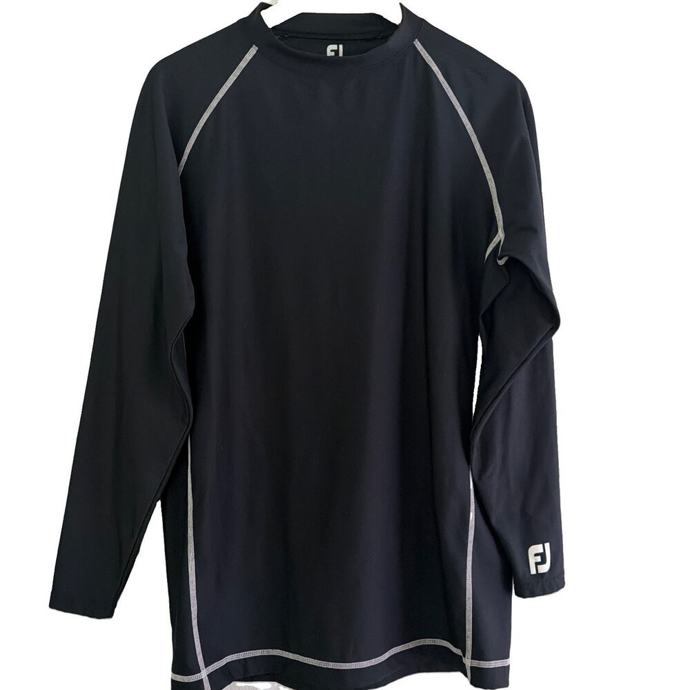 Footjoy Thermal Base Layer XL Black Long Sleeve Shirt Mens Mock Neck Golf